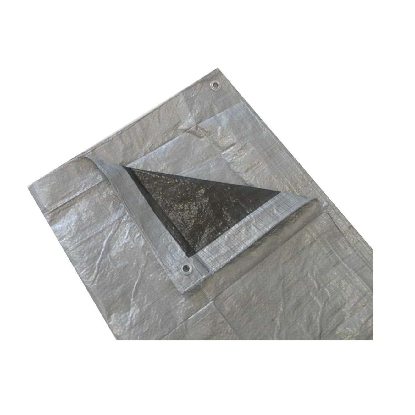 Adeckplane 70g/m² wasserdicht 1,5 x 4 m mit Ösen silber/schwarz