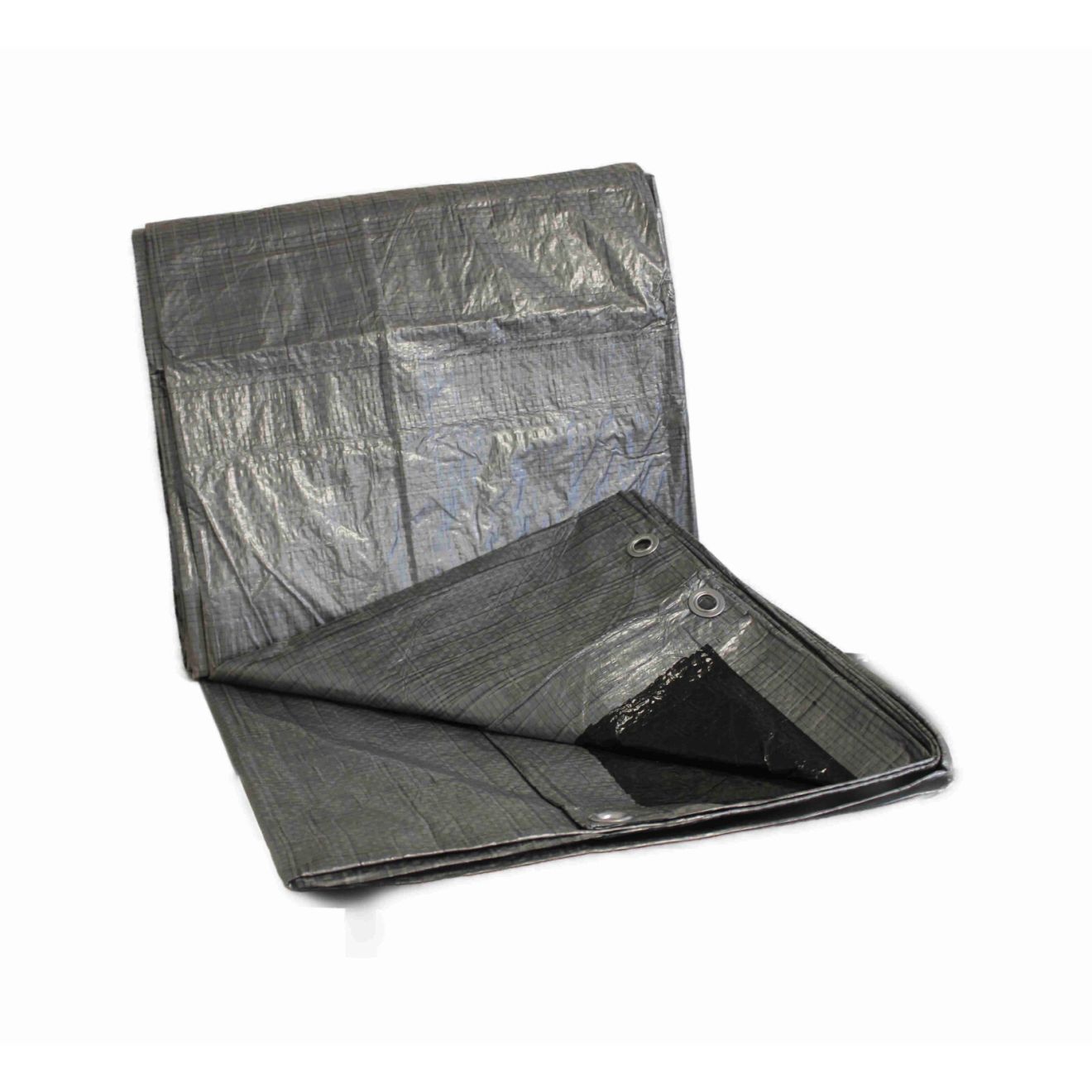 Adeckplane 70g/m² wasserdicht 1,5 x 4 m mit Ösen silber/schwarz