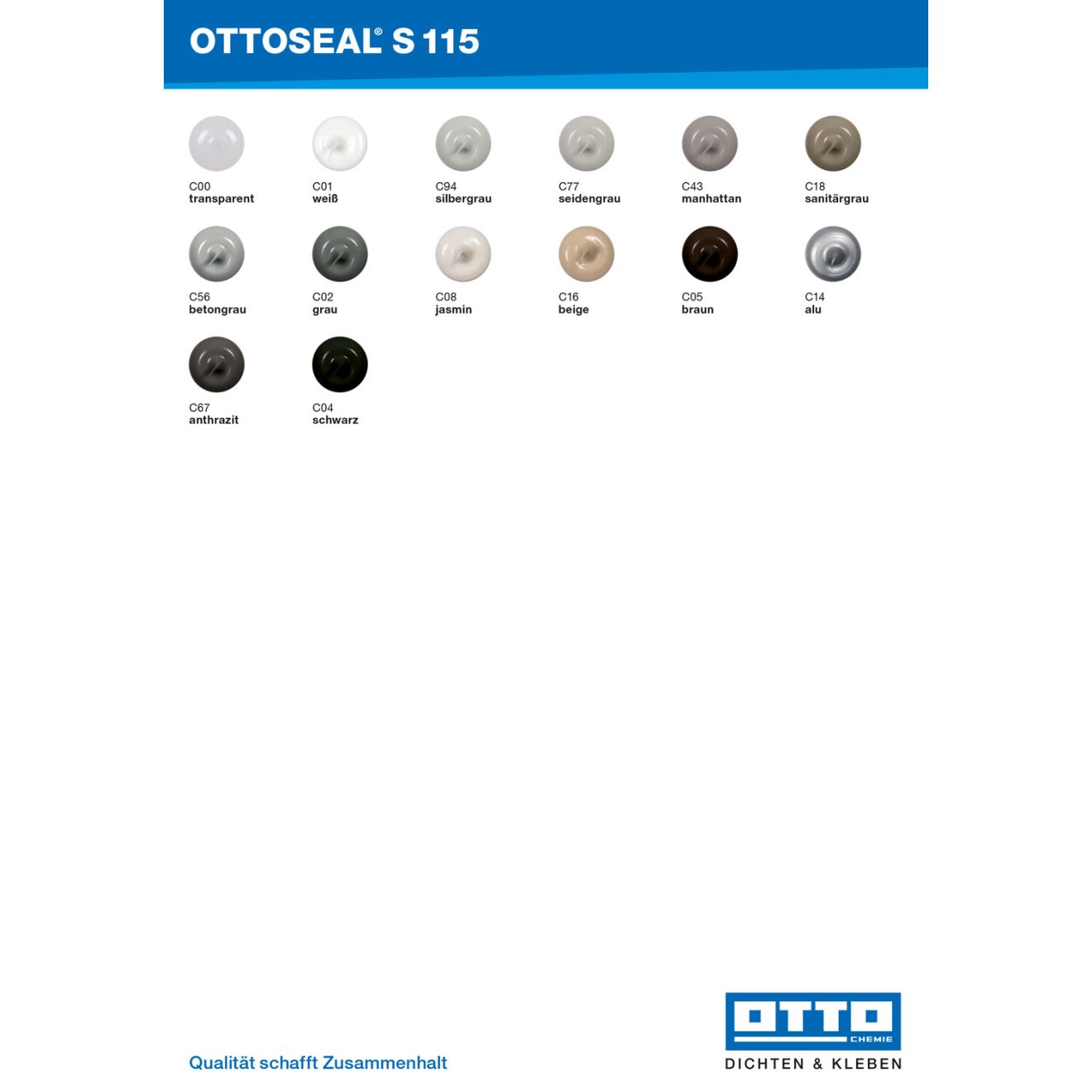 Ottoseal S115 Farbkarte