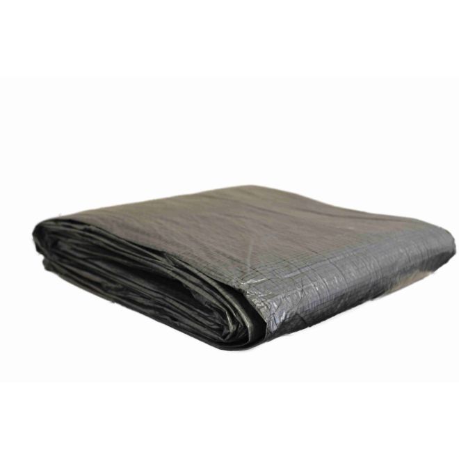 Adeckplane 70g/m² wasserdicht 1,5 x 4 m mit Ösen silber/schwarz
