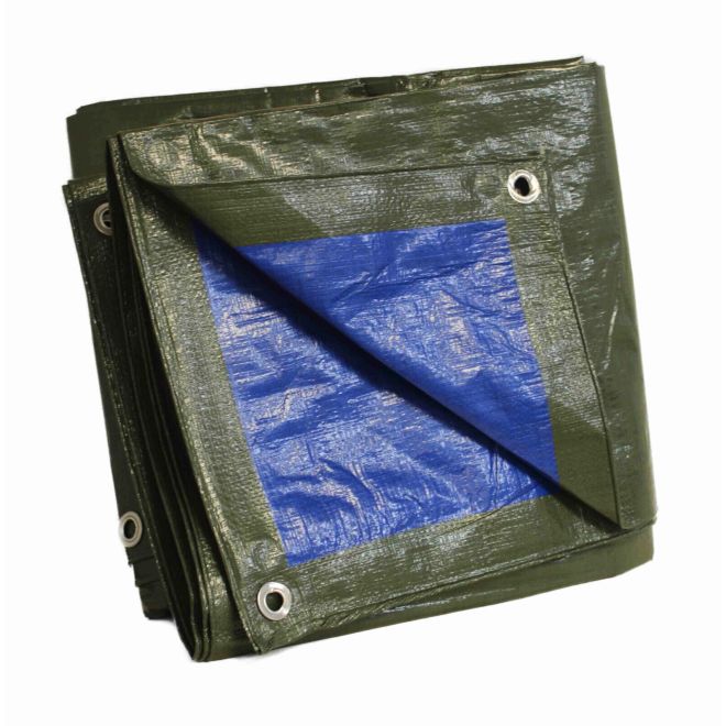 Gewebeplane 140g/m² Abdeckplane Schutzplane Ösenplane Plane grün/blau