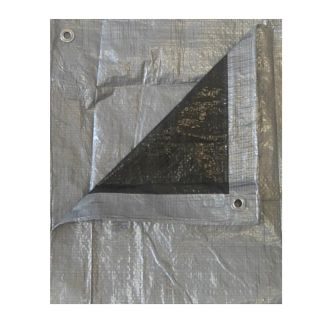 Adeckplane 70g/m² wasserdicht 1,5 x 4 m mit Ösen silber/schwarz