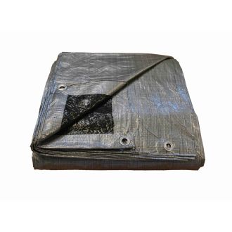 Adeckplane 70g/m² wasserdicht 1,5 x 4 m mit Ösen silber/schwarz