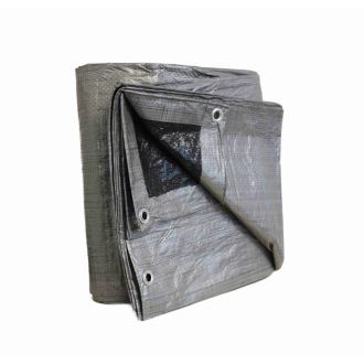 Adeckplane 70g/m² wasserdicht 1,5 x 4 m mit Ösen silber/schwarz