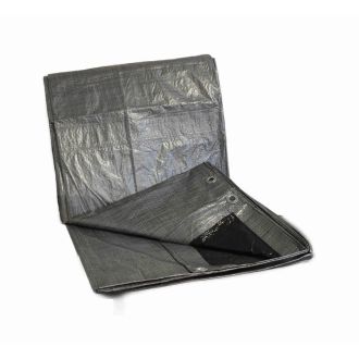 Adeckplane 70g/m² wasserdicht 1,5 x 4 m mit Ösen silber/schwarz