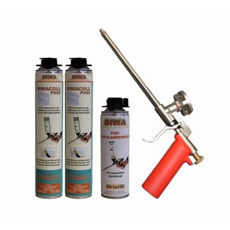 Perimeterkleber Set » Schaumpistole Metall + 2x750ml Perimeterkleber + 500ml Reiniger PF3