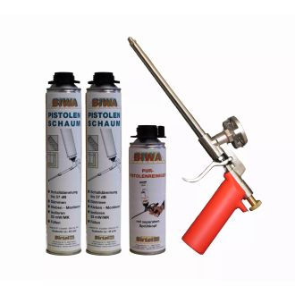 Pistolenschaum Set » Schaumpistole Metall + 2x750ml Pistolenschaum + 500ml Reiniger PF3