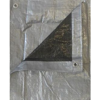Adeckplane 70g/m² wasserdicht 1,5 x 4 m mit Ösen silber/schwarz