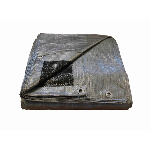 Adeckplane wasserdicht mit Ösen silber/schwarz