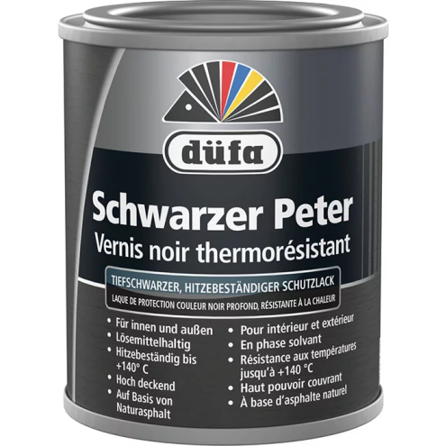 Düfa Schwarzer Peter Ofenlack hitzebeständig bis 140 Grad 125ml Dose